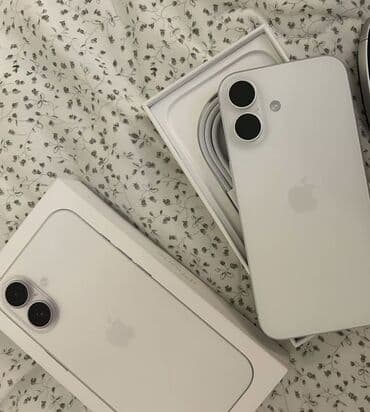 IPhone 16, Новый, 128 ГБ, Белый, 100 % at lalafo.kg IPhone 16, Новый, 128 ГБ, Белый, 100 %