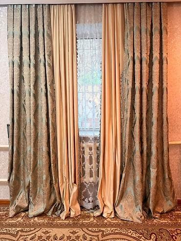 Шторы и жалюзи: Комплект штор, С тюлем в комплекте, Готовое изделие, Для зала — 3