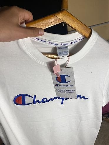 Футболкалар: Эркектердин футболкасы, M, L, XL, Champion, Жаңы, түсү - Ак, Өзү алып кетүү, Акылуу жеткирүү — 3