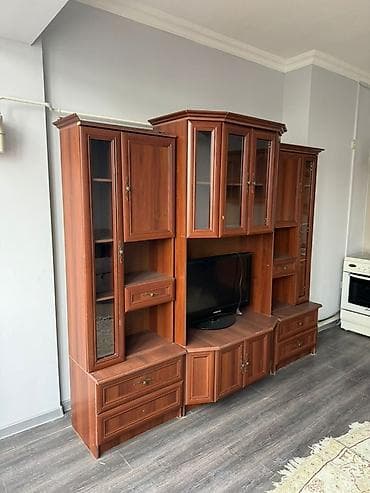 Гарнитур для зала, Тумба под ТВ, ДСП, цвет - Коричневый