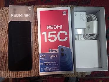 Redmi, Redmi 15C, Б/у, 128 ГБ, цвет - Голубой, 2 SIM