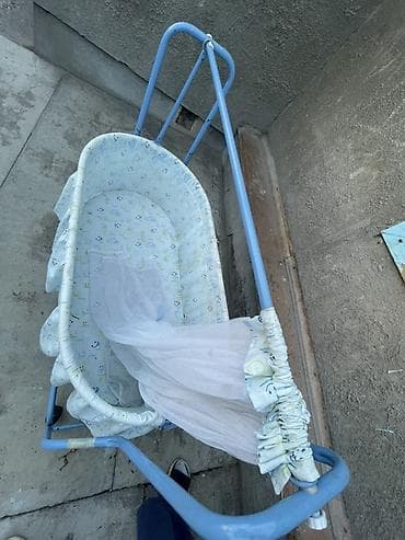 детские коляски люльки: Люлька, Б/у, Колыбель, Металл, цвет - Голубой, Самовывоз — 5