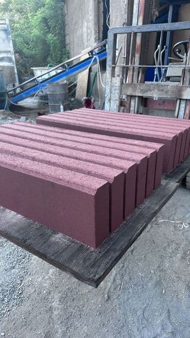 брусчатка бишкек дом брусчатки'' тротуарная плитка бордюры бишкек: Тротуарный бордюр, ЖБИ (Железобетонный), Овальный, 100 — 1