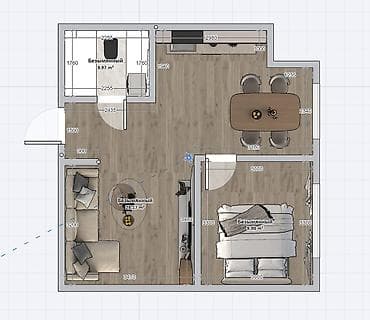 двухэтажный дом в бишкеке: 2 комнаты, 41 м², Элитка, 4 этаж, Готовая ПСО (под самоотделку) — 3