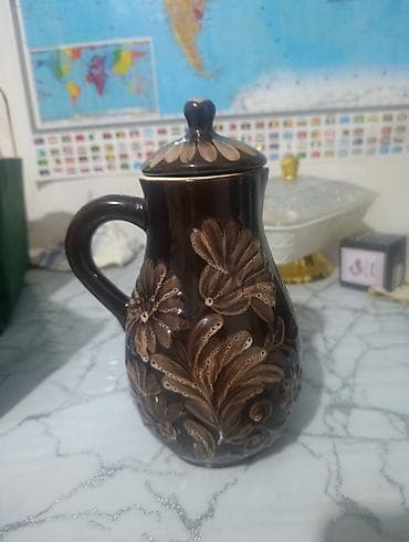 большой самовар: Набор керамической посуды в традиционном стиле, коричневая глазурь с — 3