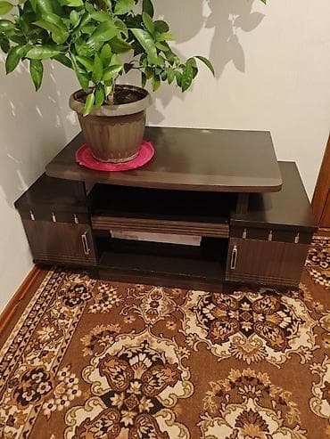 Тумба и подставка для телевизора, Напольная, ЛДСП, цвет - Коричневый