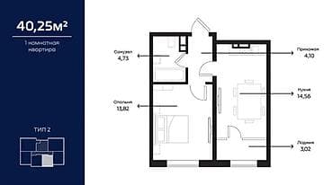 Квартиры: 1 комната, 41 м², Элитка, 9 этаж, Евроремонт — 6