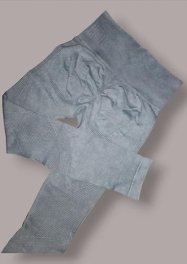 легинсы: Бесшовные спортивные легинсы с высоким поясом - Цвет: серо‑графитовый — 2