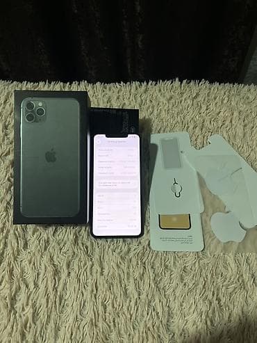 IPhone 11 Pro, Б/у, 256 ГБ, Matte Midnight Green, Коробка, 86 %