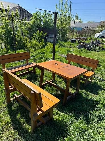 стол плетенный: Комплект садовой мебели, Стол, Дерево — 3