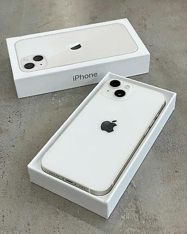 IPhone 13, Б/у, 128 ГБ, Белый, Коробка, 100 %