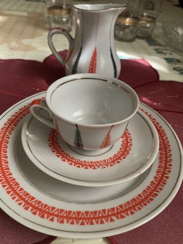 Посуда: ❄️ Посуда СССР кофейные сервизы блюдца рюмки фужеры тарелки — 5