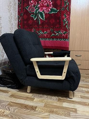 Кресло-кровать, Новый, Односпальный, Самовывоз, цвет - Черный at lalafo.kg Кресло-кровать, Новый, Односпальный, Самовывоз, цвет - Черный