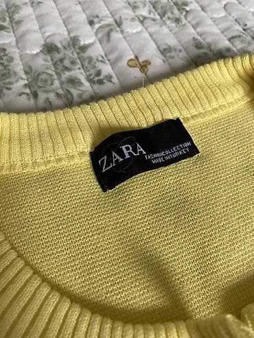 zara hm: Кардиган ZARA, короткий рукав, лимонно‑жёлтый цвет. почти новая — 4