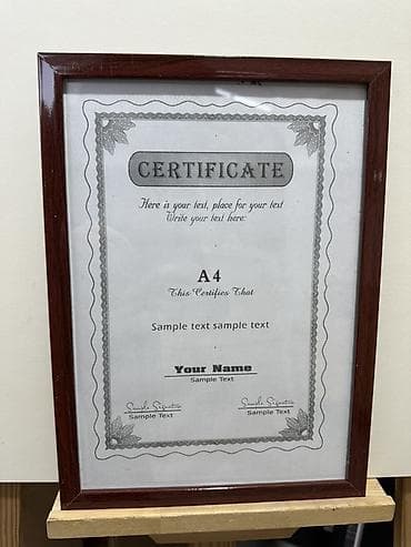 антикварные картины: Фоторамка A4 для сертификатов, документов, постеров и фотографий — 1