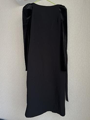 Вечернее платье, Коктейльное, Длинная модель, Велюр, С рукавами, Открытая спина, S