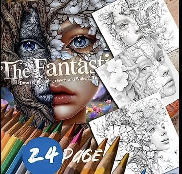 Книги и журналы: Альбом-раскраска “The Fantastic: Dream of Blooming Flowers and — 1