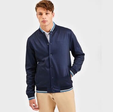 pull bear: Ben Sherman. Спортивная куртка с узором "елочка".Воротник, манжеты и — 1