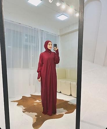 made: Повседневное платье, Made in KG, Осень-весна, Длинная модель, Трикотаж, Оверсайз, XL — 1