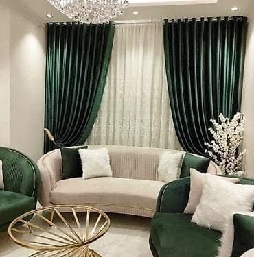 Плотные портьеры с тюлем для гостиной/спальни - Комплекты двуслойных