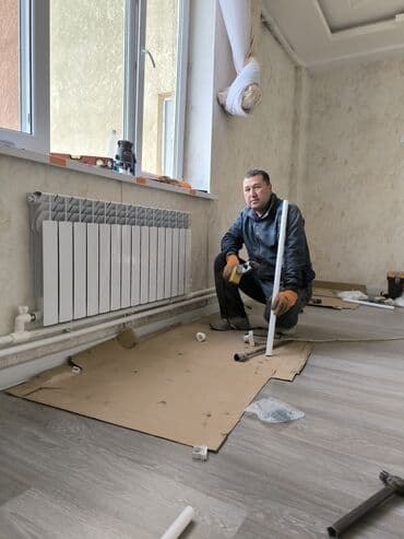 обзор цен на строительные и отделочные работы в бишкеке: Жылытуучу системаны орнотуу, Жылуу пол, Батареяларды орнотуу Акысыз чыгуу, Акысыз консультация, Демонтаждоо 6 жылдан ашык тажрыйба — 5