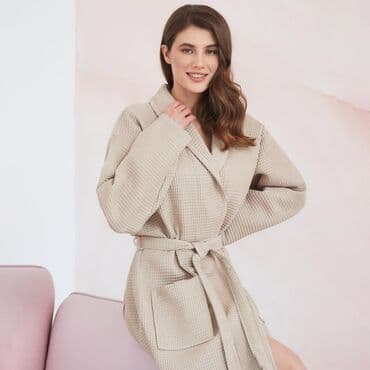 домашние халаты больших размеров: XS, S, M, цвет - Белый — 13