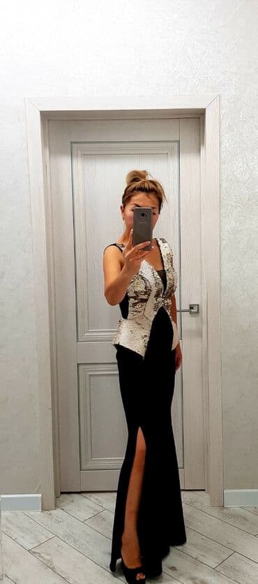 платье с пайетками большого размера: Повседневное платье, Турция, Осень-весна, Длинная модель, Турецкое, M — 2