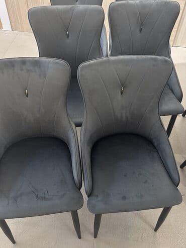 диваны для кафе и ресторанов: Стул для кухни, Другой материал, цвет - Серый — 39