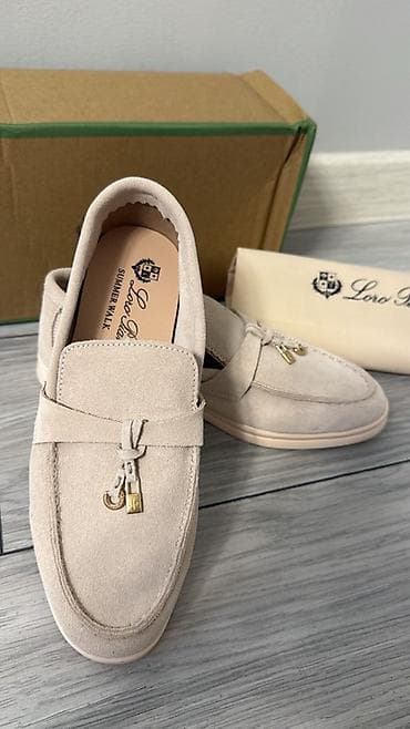 Лоферы, 38, Loro Piana, Новый, цвет - Бежевый, Платная доставка — 3