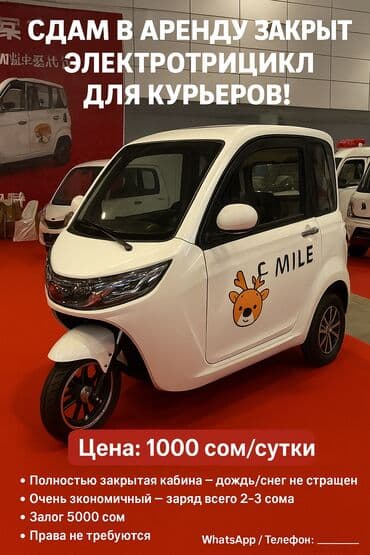 нужны ли права на электромотоцикл в кыргызстане: Microcar : 2024 г., Автомат, Электромобиль — 1