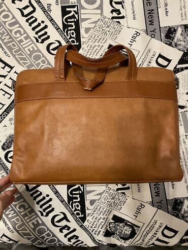 реставрация кожаных изделий: Сумка Zara Man Кожаная сумка для ноутбука и бумаг, Б/у - Требует — 4