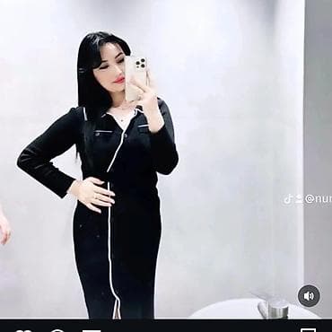 скупка бу одежда: Платье-рубашка миди, черное с контрастной белой отделкой. - Силуэт — 1