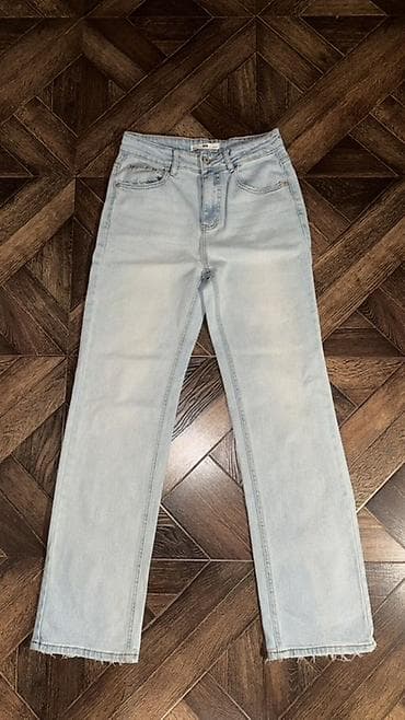 lining flex: Джинсы, Прямые, Турция, Средняя талия, С бахромой, L — 1