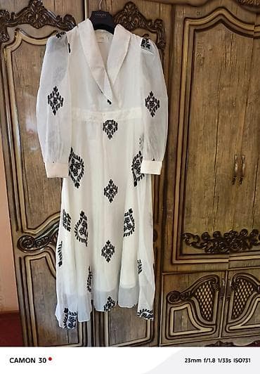 платье с рубашкой двойка: Женский комплект одежды и аксессуаров 1) Платье белое с черным — 1