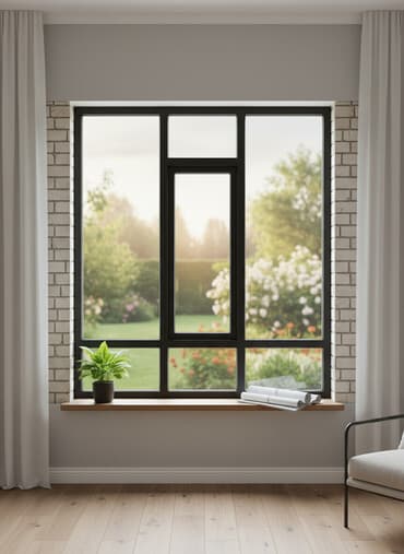 Энергоэффективное многосекционное окно с двойным остеклением и прочной