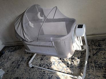 манеж с качалкой: Детская колыбель-люлька с функцией укачивания + шезлонг Колыбель: - — 3