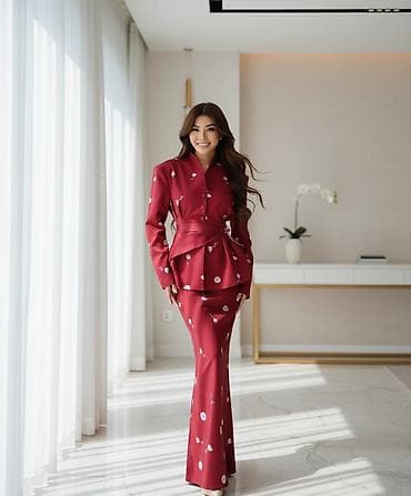 Костюм с юбкой, Макси, Пиджак, S