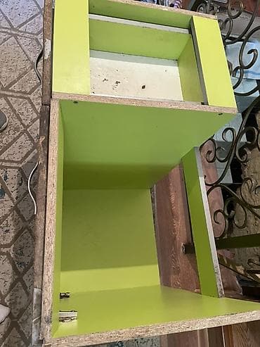 Дом и сад: Тумба для кухни, Б/у, С мойкой, Напольная, ДСП, Самовывоз, цвет - Зеленый — 5