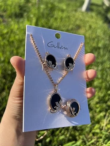 фурнитуру для бижутерии: Дубайская бижутерия💎 Набор украшений Gulkina с черным овалом и — 4