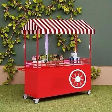 Передвижная торговая стойка/тележка с навесом - Яркий дизайн: корпус