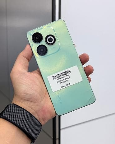 Infinix Smart 8, Б/у, 128 ГБ, цвет - Зеленый, В рассрочку, 2 SIM
