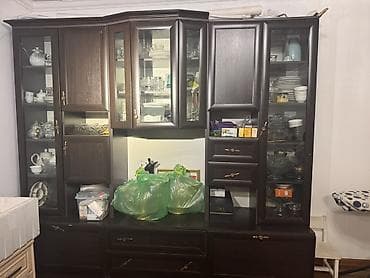 мебель гостиный: Стенка-шкаф, Тип стенки-шкафа: Модульная, Для зала, Особенности: Для хранения посуды — 3