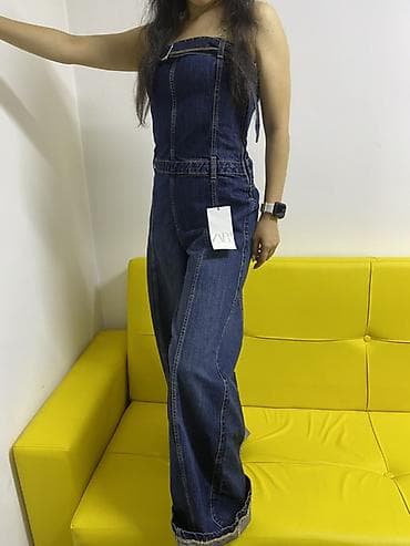 весенние комбинезоны: Джинсовый комбинезон-бюстье от Zara, покупалось в Германии в брендовом — 3