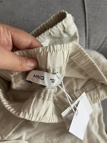 mango s: Льняные брюки MNG (Mango) - Цвет: светло-бежевый/натуральный лен - — 2