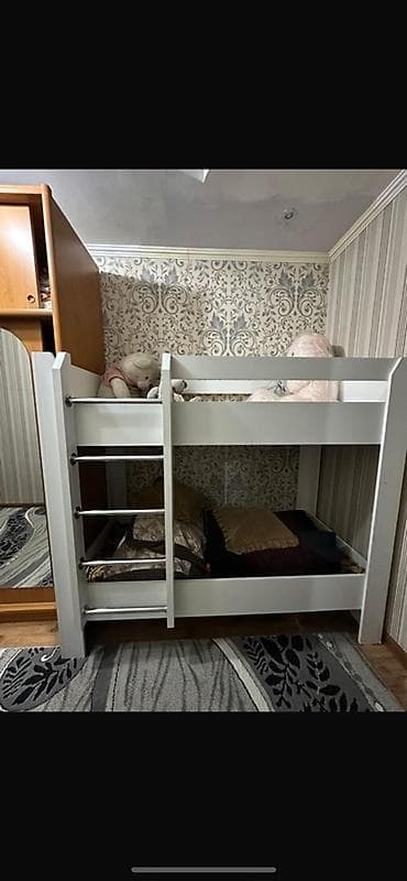 Дом и сад: Двухъярусная детская кровать, ЛДСП, цвет - Белый — 1