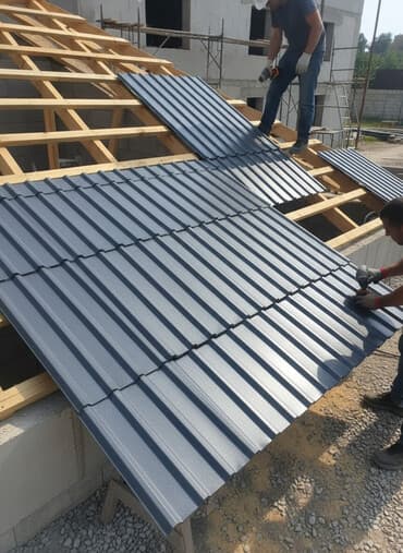 Профнастил металлический для кровли и фасада - Материал: оцинкованная