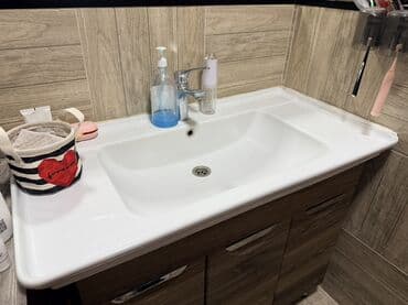 умывальник кара балта: Раковина для ванной, Особенности: Другая особенность, Квадратная форма, Материал: Керамика, Размер: 105 x 55 см — 2