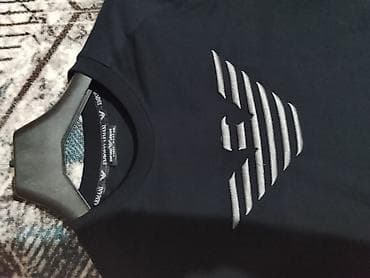 кыргызча кийимдер: Эркектердин футболкасы, 2XL, Emporio Armani, Жаңы, түсү - Кара — 2