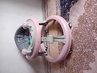 на площадке: Детские ходунки Babywalker, розовые - Круглая устойчивая рама с — 2