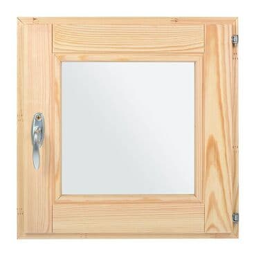 пластик терезе ош: 1) Форточка в парную, стеклопакет, 0,5х0,5 м, с ручкой, затвором — 1